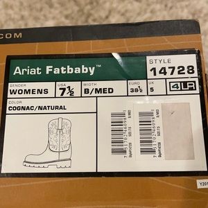 Ariat fatbaby boots. 7.5 medium width B. Cognac color